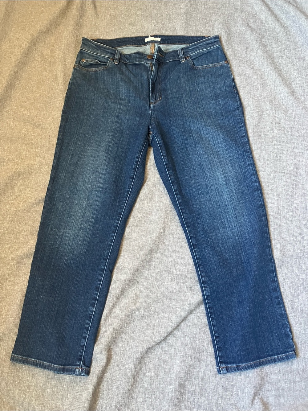 Eileen Fisher Medium Blue Straight-Leg Women's Jeans Size 12P